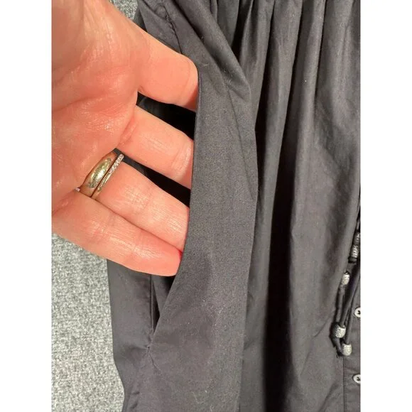 Anthropologie Maeve Midi Dress Size XL 16/18 Black Preppy Cotton Old Money Class - Picture 10 of 11